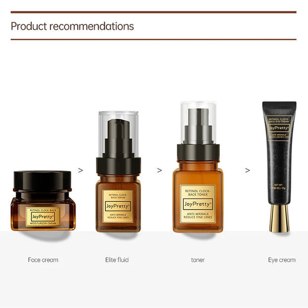 Retinol Wrinkle Removal Set Anti Aging Face Cream Serum & Dark Circle Remover Eye Cream Lift Firm Facial Moisturizing Skin Care