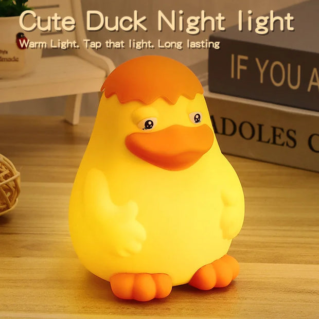 New Duck Rechargeable LED Night Light Pat Silicone Dimmable Lamp