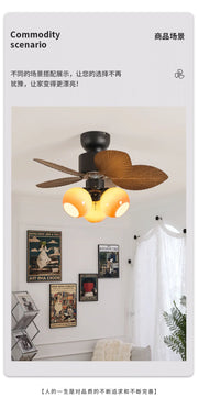 Times Restaurant Ceiling Fan Lamp Retro Style Room Ceiling Fan Light