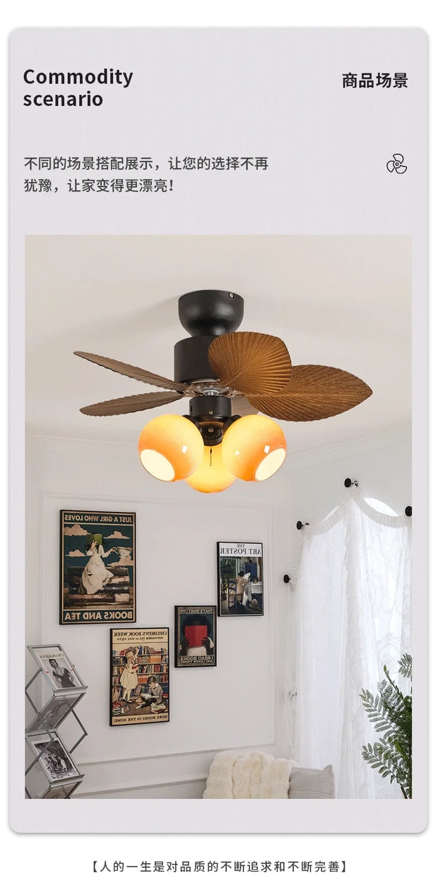 Times Restaurant Ceiling Fan Lamp Retro Style Room Ceiling Fan Light