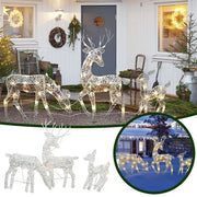 3pcs Iron Art Elk Deer Christmas Garden Decoration With LED Light