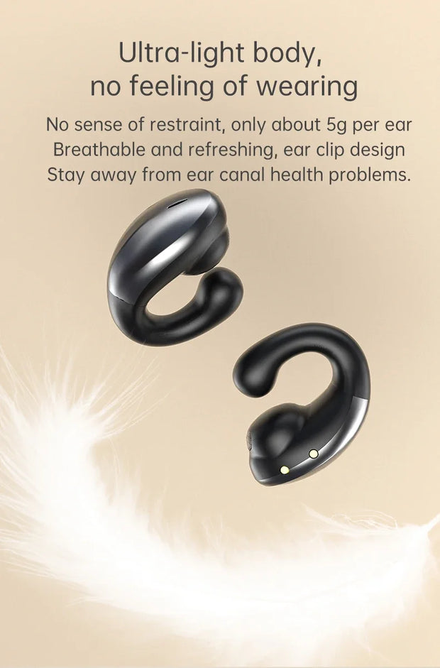 M7 Clip On Earbuds Wireless Bluetooth V5.3 Open Ear Headphone