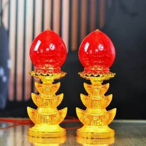 God of Wealth Lamp, Electric Candle, LED Buddha Offering Lamp