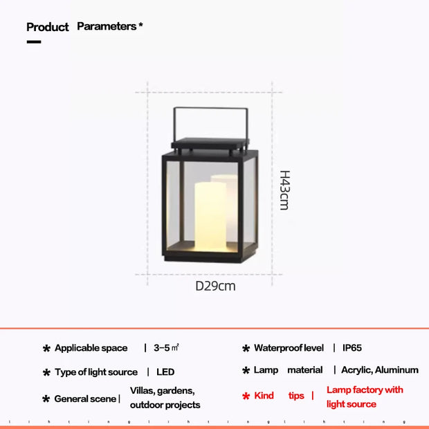 Garden light decorative stainless steel acrylic LED