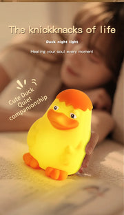 New Duck Rechargeable LED Night Light Pat Silicone Dimmable Lamp