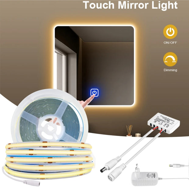 Touch Dimmable COB LED Vanity Makeup Mirror Light