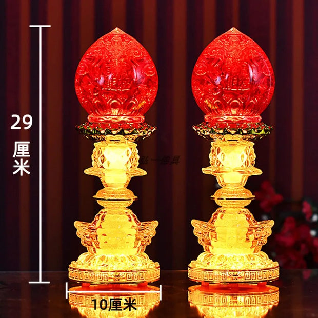 God of Wealth Lamp, Electric Candle, LED Buddha Offering Lamp