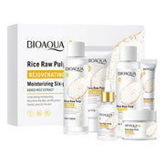 6pcs/set BIOAQUA Rice Raw Pulp Skin Care Sets Face Cream