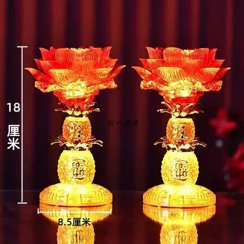 God of Wealth Lamp, Electric Candle, LED Buddha Offering Lamp