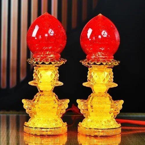 God of Wealth Lamp, Electric Candle, LED Buddha Offering Lamp