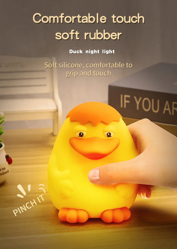 New Duck Rechargeable LED Night Light Pat Silicone Dimmable Lamp