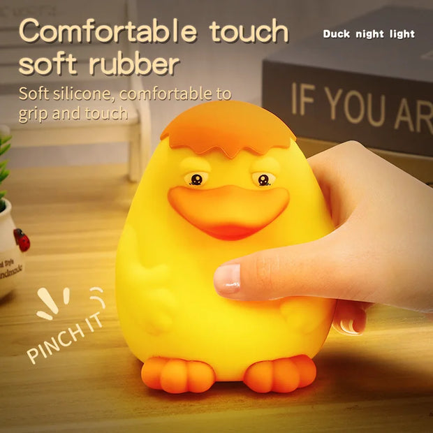 New Duck Rechargeable LED Night Light Pat Silicone Dimmable Lamp