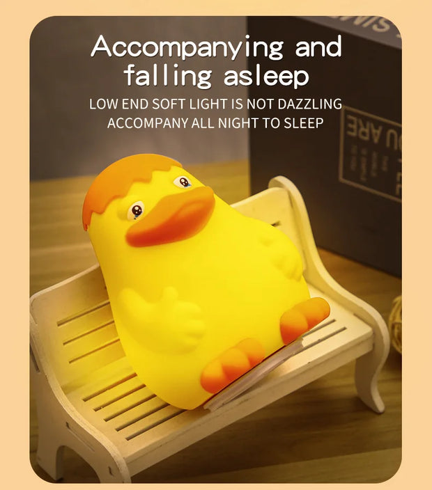 New Duck Rechargeable LED Night Light Pat Silicone Dimmable Lamp