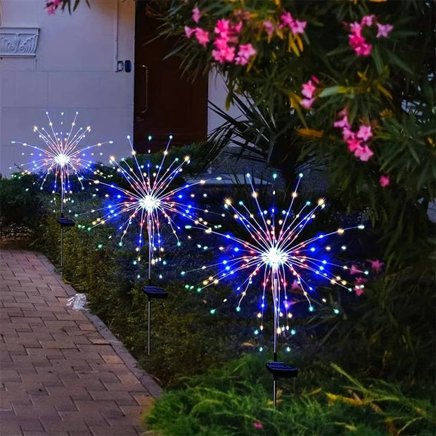 Solar Firework Led Light Waterproof Outdoor Dandelion Lamp