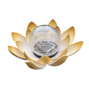 Lotus Shaped Garden Solar Lights Cracked Glass Ball Garden Lamp