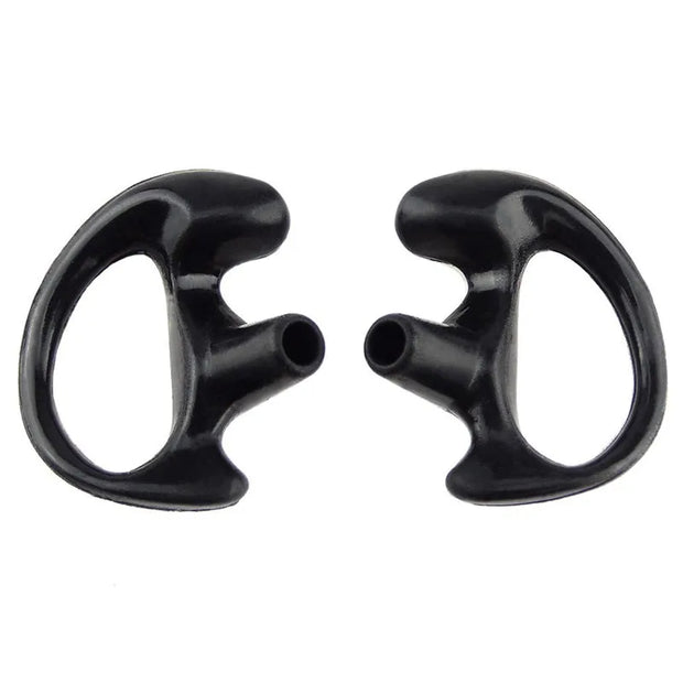 1 Pair Black Color Silicone Earmold Earbud for Universal Walkie Talkie Radio