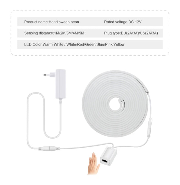 DC12V LED Light Makeup Mirror Neon Strip Motion Sensor