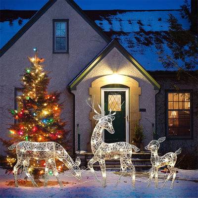 Lighted Christmas Reindeer Water Resistant Light Up Decoration For Garden