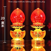 God of Wealth Lamp, Electric Candle, LED Buddha Offering Lamp