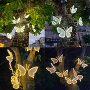 Outdoor Open and Closed LED Luminous Butterfly Christmas Tree hanging ornaments Landscape Lights