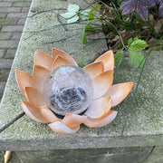 Lotus Shaped Garden Solar Lights Cracked Glass Ball Garden Lamp