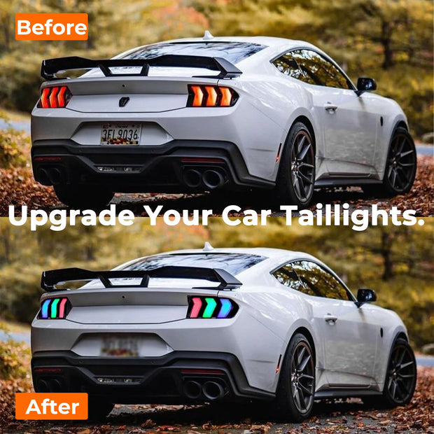 Car LED Rear Taillights for Ford Mustang 2015-2023 Animation RGB Rear Lamps LED Taillight Assembly