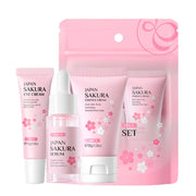 3pcs/set LAIKOU Vitamin C 24K Golden Sakura Skin Care Sets Face Cream Serum Eye Cream.