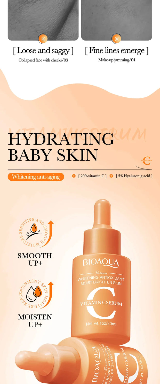 BIOAQUA Vitamin C Retinol Hyaluronic Acid Serum for Face Moisturizing