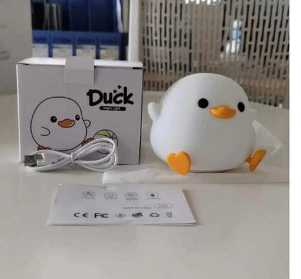 New Duck Rechargeable LED Night Light Pat Silicone Dimmable Lamp