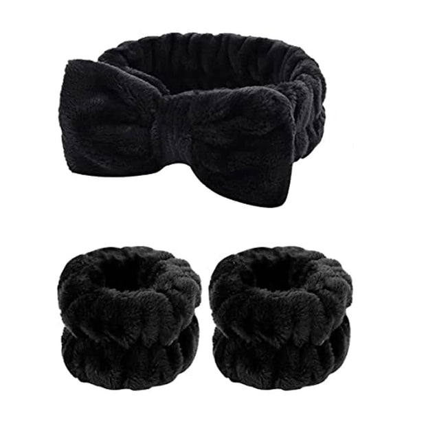 3pcs Wash Face Wristband Headband Set Skin Care