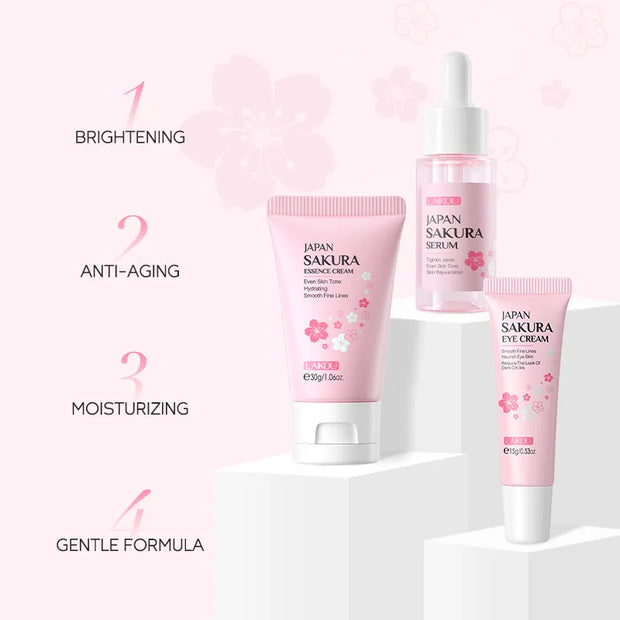 LAIKOU Sakura Skin Care Sets Facial Cleanser Face Cream.