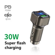 Car USB Charger Multi Port Car Adapter 30W Phone Car Charger With Safety Hammer Design