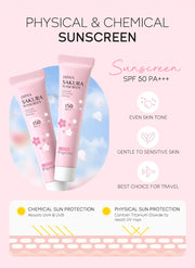 LAIKOU Sakura Skin Care Sets Facial Cleanser Face Cream.