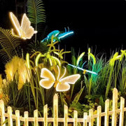 Outdoor Open and Closed LED Luminous Butterfly Christmas Tree hanging ornaments Landscape Lights