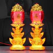 God of Wealth Lamp, Electric Candle, LED Buddha Offering Lamp