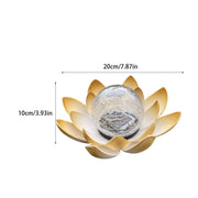 Lotus Shaped Garden Solar Lights Cracked Glass Ball Garden Lamp