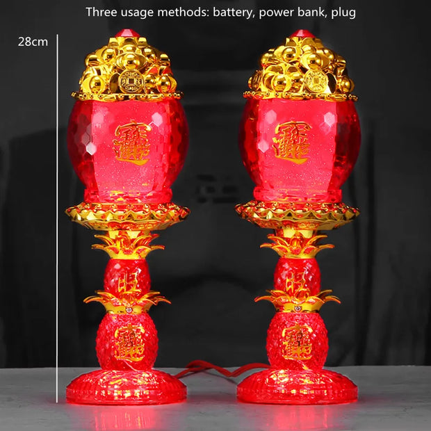 God of Wealth Lamp, Electric Candle, LED Buddha Offering Lamp