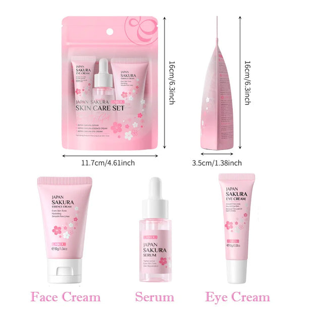 LAIKOU Sakura Skin Care Sets Facial Cleanser Face Cream.