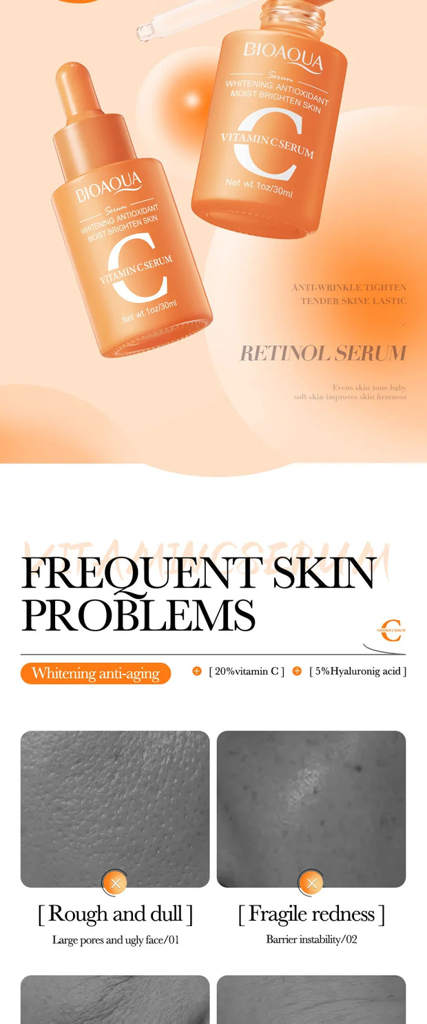 BIOAQUA Vitamin C Retinol Hyaluronic Acid Serum for Face Moisturizing