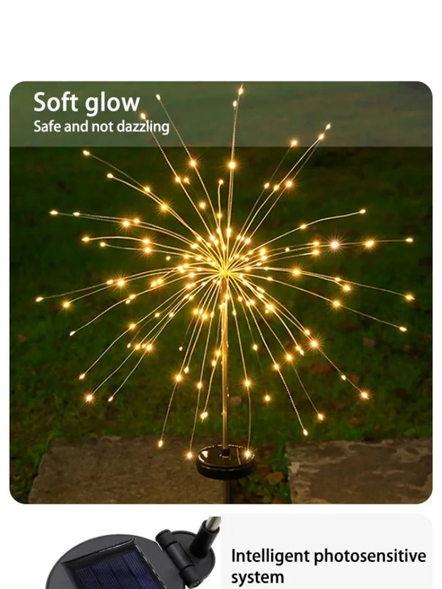 Solar Firework Led Light Waterproof Outdoor Dandelion Lamp