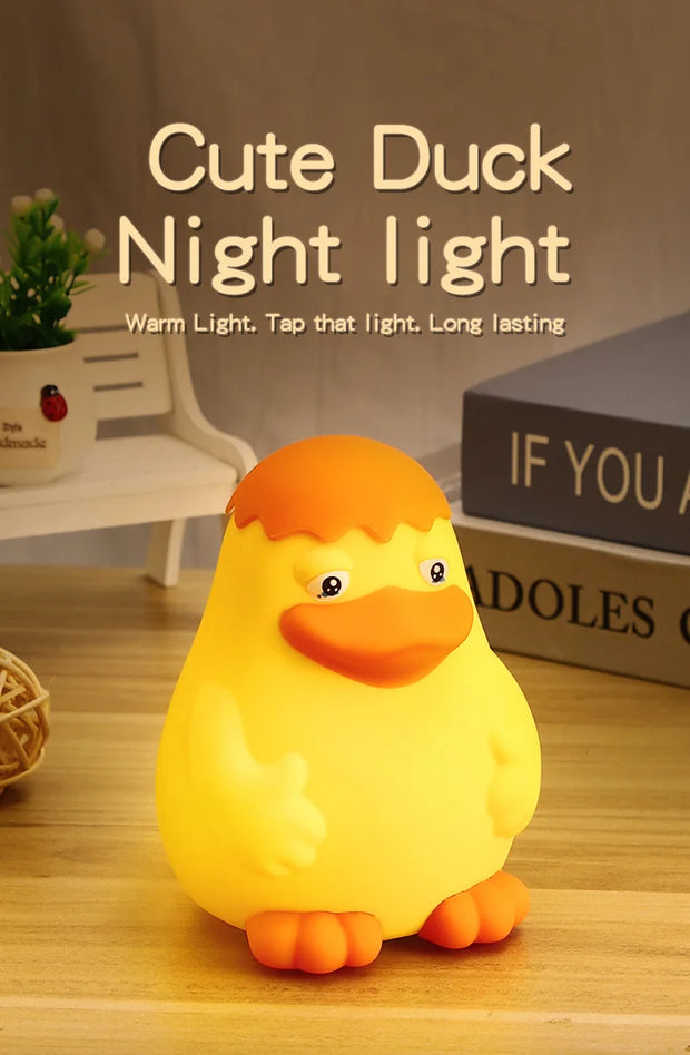 New Duck Rechargeable LED Night Light Pat Silicone Dimmable Lamp