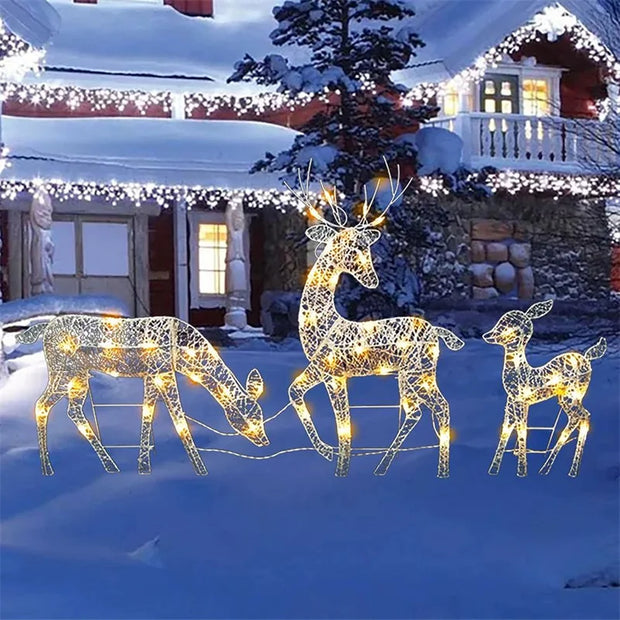 Lighted Christmas Reindeer Water Resistant Light Up Decoration For Garden