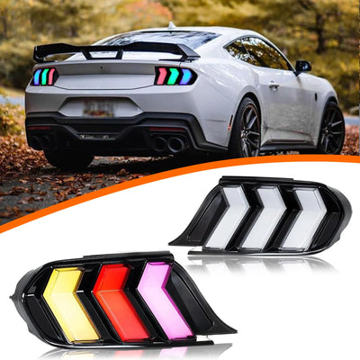 Car LED Rear Taillights for Ford Mustang 2015-2023 Animation RGB Rear Lamps LED Taillight Assembly