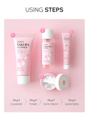 LAIKOU Sakura Skin Care Sets Facial Cleanser Face Cream.