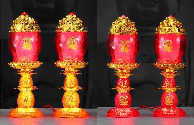 God of Wealth Lamp, Electric Candle, LED Buddha Offering Lamp