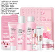 Sakura Facial Cleaner Korean Face Serum Exfoliating Peeling Gel Moisturize Toner Eye Cream