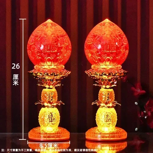 God of Wealth Lamp, Electric Candle, LED Buddha Offering Lamp