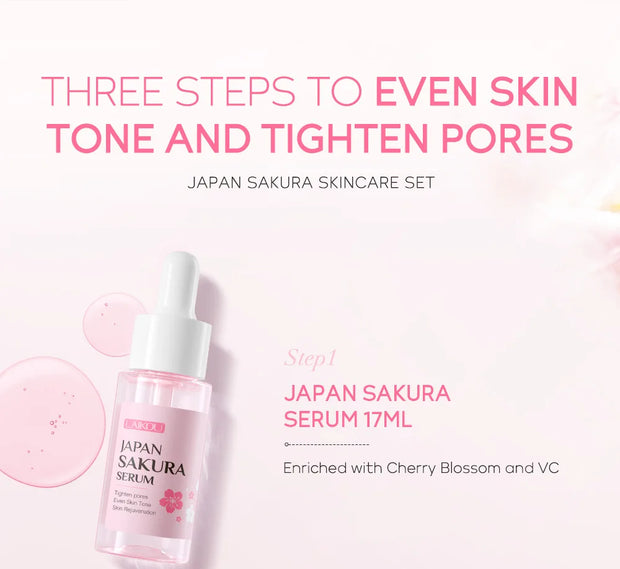 LAIKOU Sakura Skin Care Sets Facial Cleanser Face Cream.