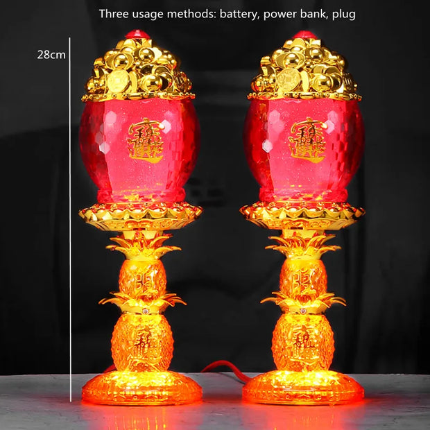 God of Wealth Lamp, Electric Candle, LED Buddha Offering Lamp