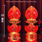 God of Wealth Lamp, Electric Candle, LED Buddha Offering Lamp